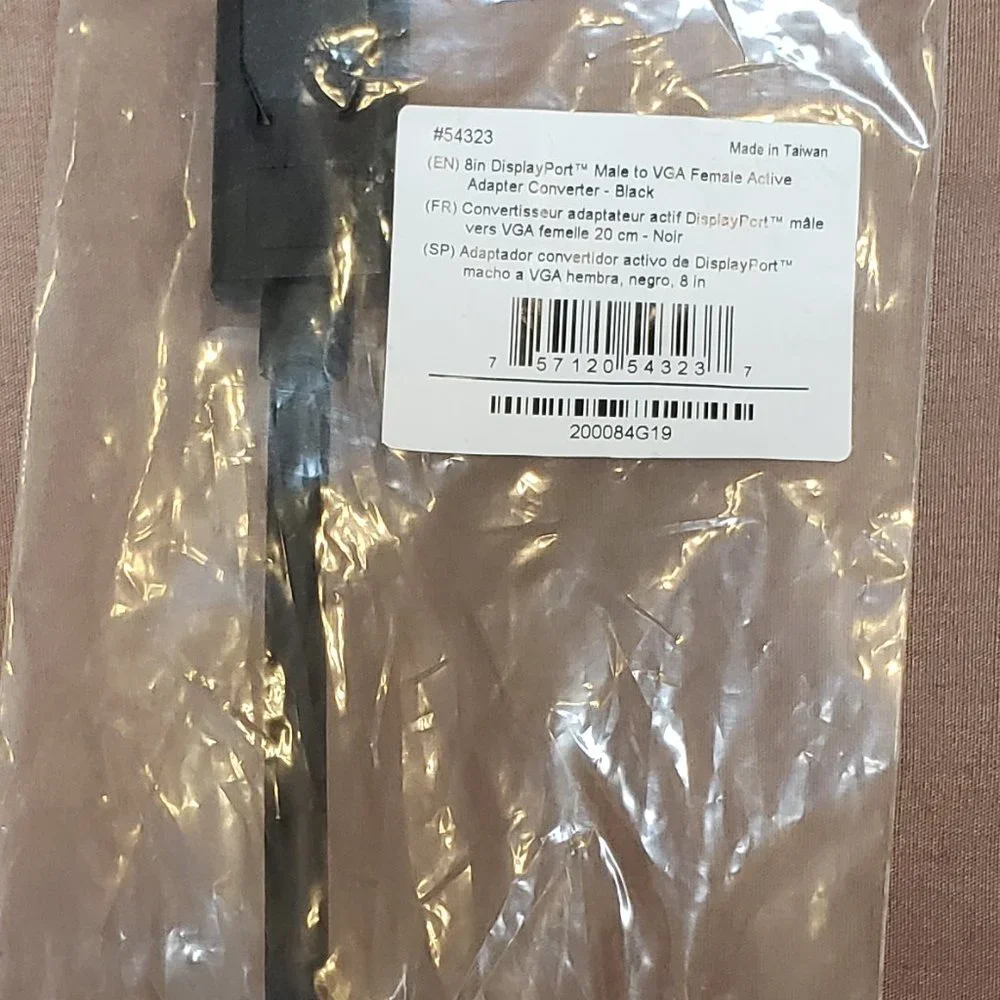 8in display port, male to VGA female active Adapter/Charger, C2G